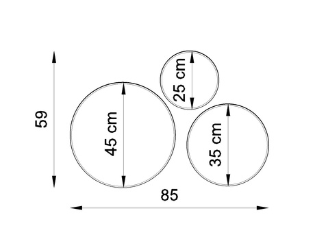 Ceiling lamp ARENA 25 GREY + 1x LED Bulb E27 4000K Cool White 7.5W 650lm