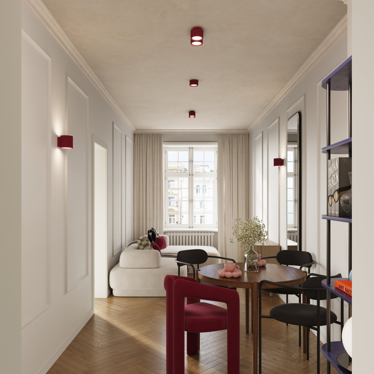 Ceiling lamp AURA 2 burgundy Gx53