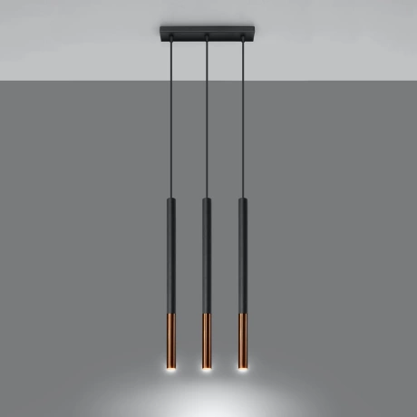Pendant lamp MOZAICA 3L black/copper