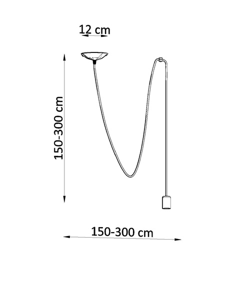Ceiling pendant lamp EDISON 1 LONG black + 1x LED Bulb E27 4000K Cold 7.5W 650lm