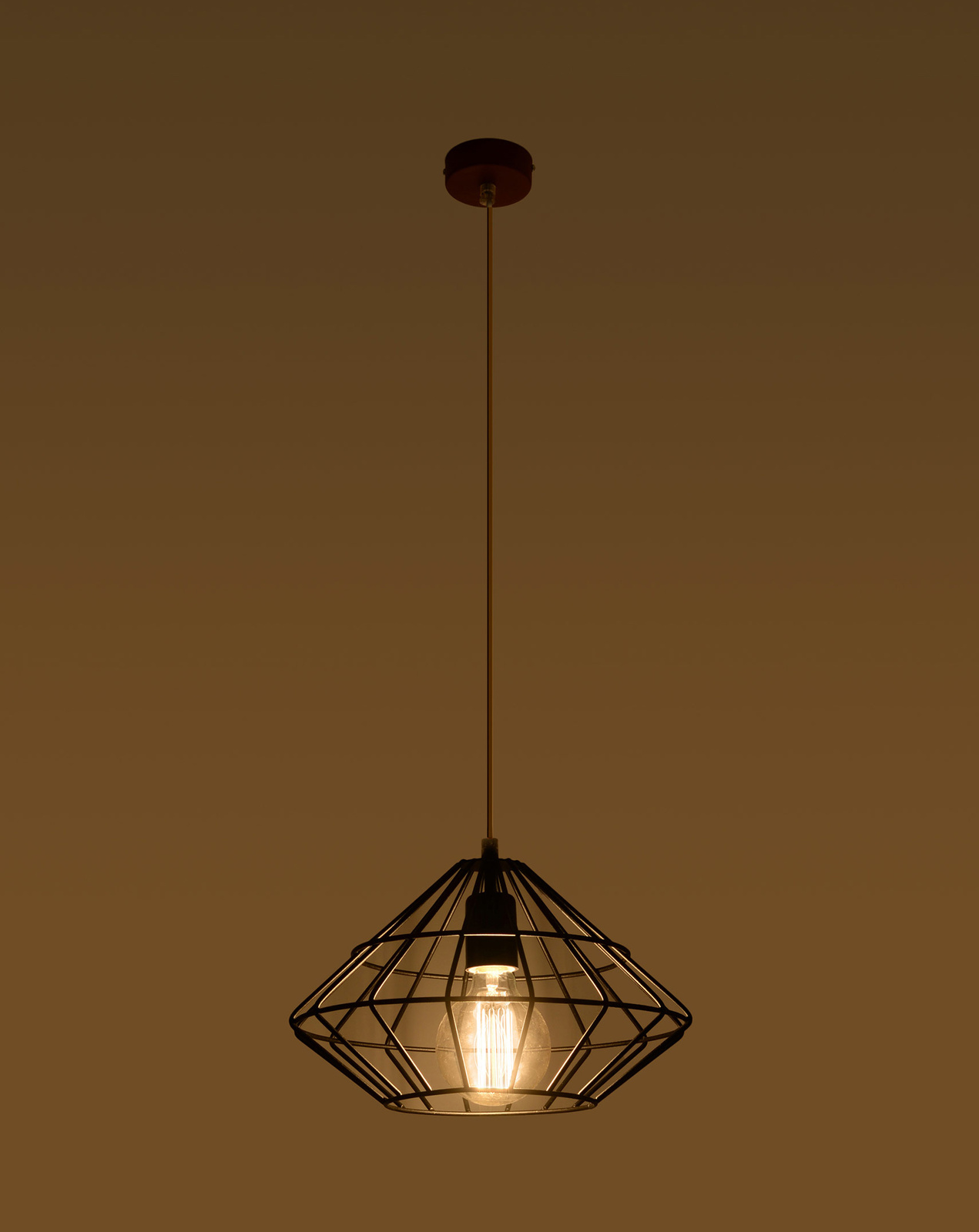 Hanging lamp UMBERTO black + 1x LED bulb E27 4000K Cool White 7.5W 650lm