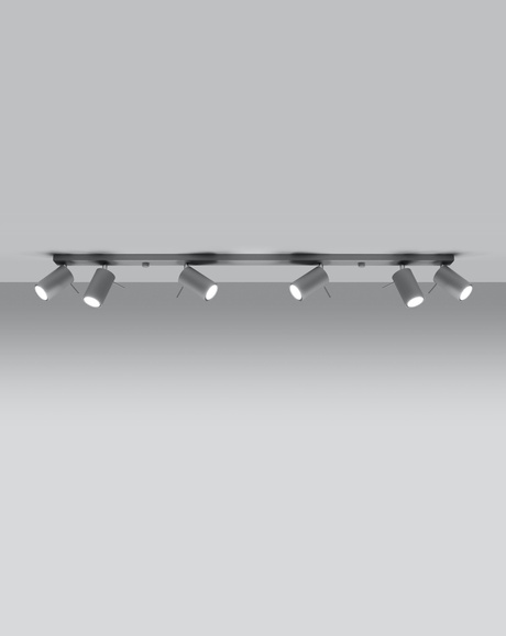 Ceiling lamp RING 6L gray + 6x LED Bulb GU-10 3000K Warm 7W 620lm.