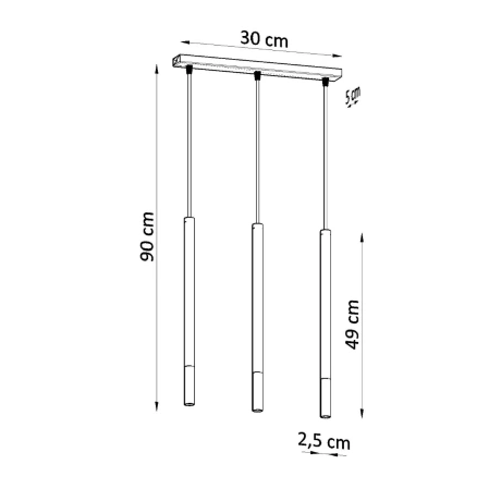Pendant lamp MOZAICA 3L black/copper