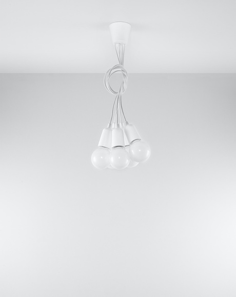 Ceiling lamp DIEGO 5 white + 5x LED Bulb E27 3000K Warm 7.5W 620lm