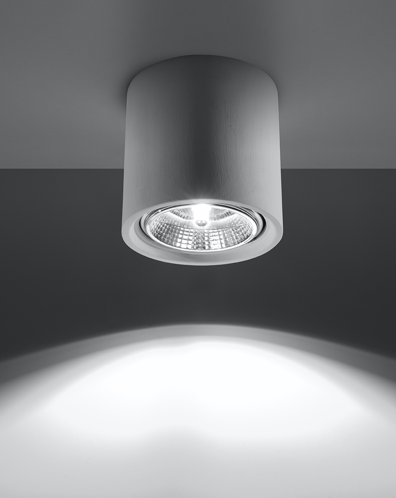 Ceiling ceramic lamp KALU white + 1x LED Bulb GU10 AR111 3000K WARM 12W 800lm