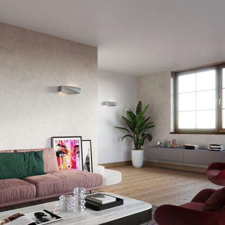 Wall ceramic lamp SIGMA grey + 1x LED Bulb E27 3000K Warm 7.5W 620lm