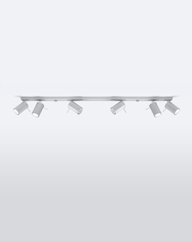 Ceiling lamp RING 6L gray + 6x LED Bulb GU-10 4000K Cool White 7W 630lm