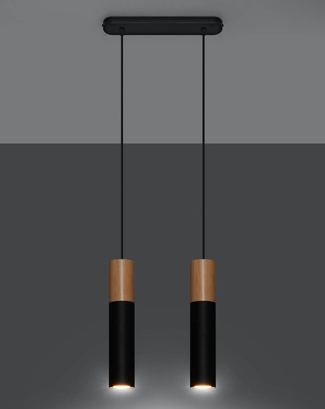 Ceiling Lamp PABLO 2 black + 2x LED Bulb GU-10 3000K Warm 7W 620lm