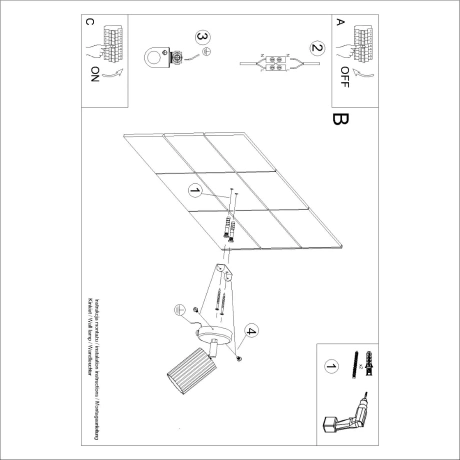 Wall lamp KARBON white with a switch