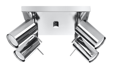 Ceiling lamp RING 4 chrome + 4x LED Bulb GU-10 3000K Warm 7W 620lm