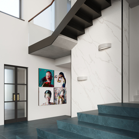 Ceramic wall lamp ATHENA grey + 1x LED bulb E27 4000K Cool White 7.5W 650lm