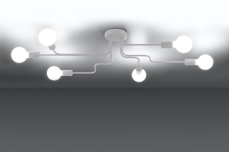 Chandelier HECTOR 6 white + 6x LED Bulb E27 4000K Cool White 7.5W 650lm