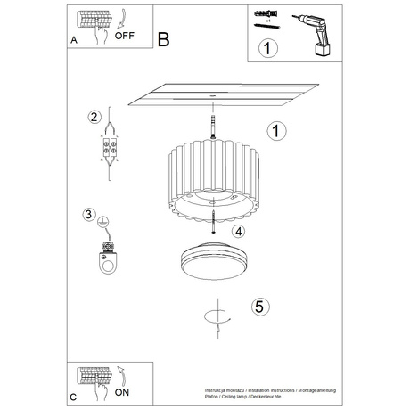 Ceiling lamp AURA 1 beige Gx53
