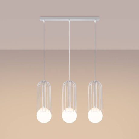 BRINA 3L white hanging lamp + 3x LED G9 4000K Cool White 4.5W 460lm bulb