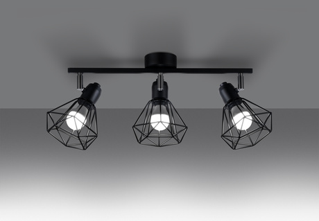 Ceiling lamp ARTEMIS 3 black + 3x LED Bulb E14 3000K Warm 7.5W 620lm