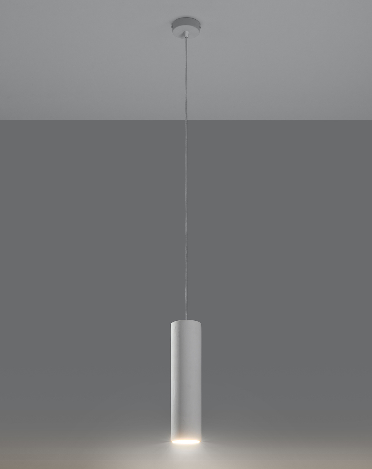 Hanging ceramic lamp NANCY white + 1x LED Bulb GU-10 3000K Warm 7W 620lm