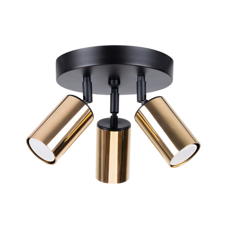 Ceiling lamp WINX 3P black/gold + 3x LED Bulb GU-10 3000K Warm 7W 510lm