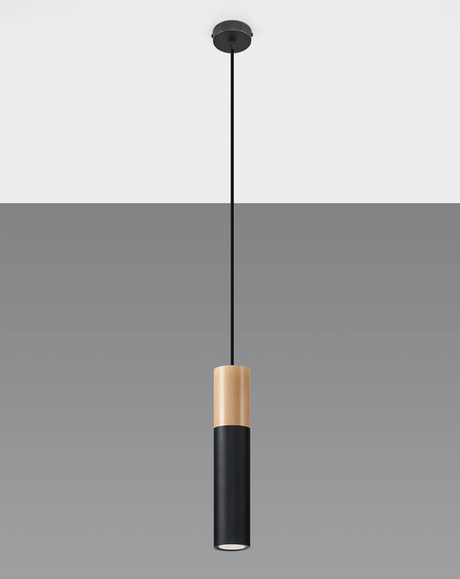 Hanging lamp PABLO 1 black + 1x LED Bulb GU-10 3000K Warm 7W 620lm.