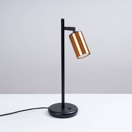 Desk lamp WINX black/copper + 1x LED bulb GU-10 4000K Cool White 7W 530lm