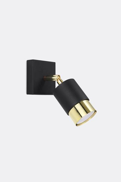 Wall lamp NERO black/gold + 1x LED Bulb GU-10 3000K Warm 7W 620lm