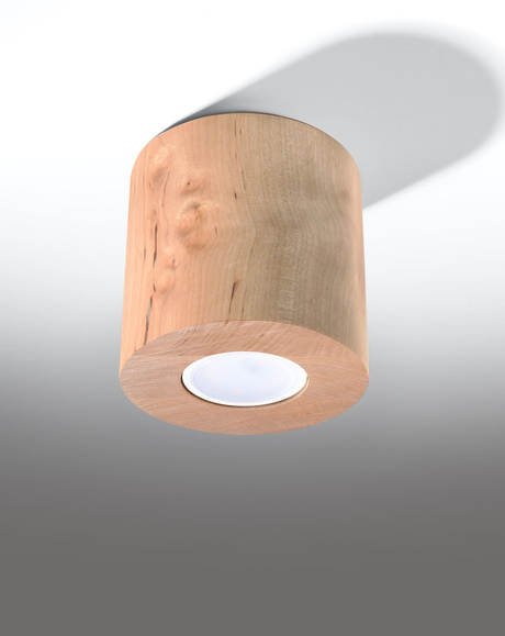 Ceiling lamp ORBIS in natural wood + 1x LED Bulb GU-10 4000K Cool White 7W 630lm