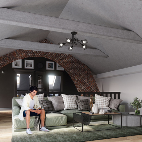 Wall lamp ARTEMIS 1 black + 1 x LED Bulb E14 3000K Warm 7.5W 620lm