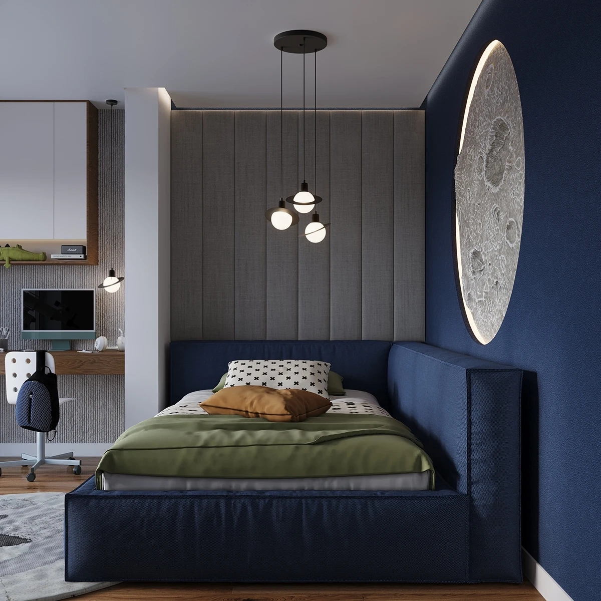 Pendant lamp HYPERION 3P black