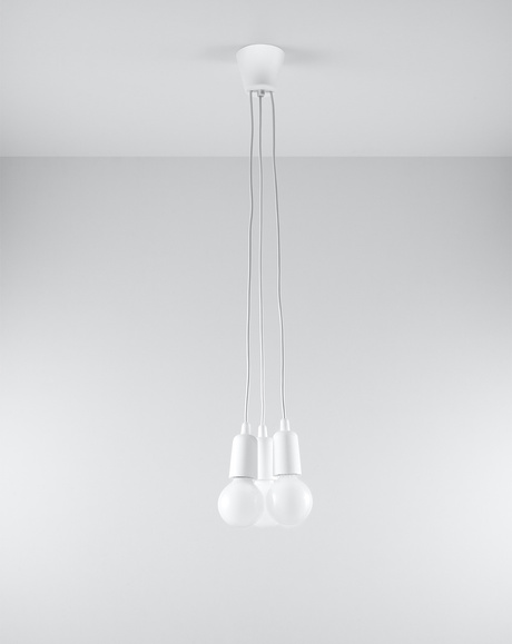Ceiling light DIEGO 3 white + 3x LED Bulb E27 4000K Cool White 7.5W 650lm