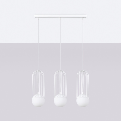 BRINA 3L white hanging lamp + 3x LED G9 4000K Cool White 4.5W 460lm bulb