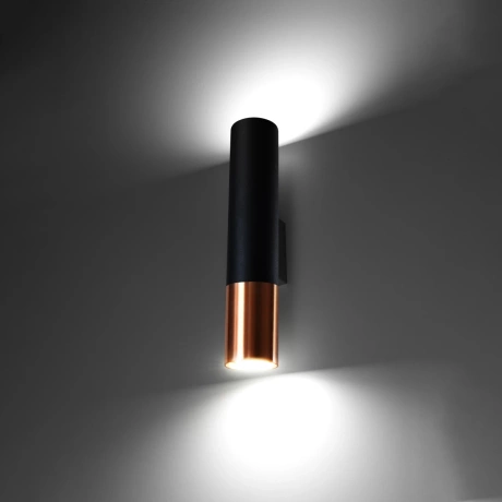 Wall lamp LOOPEZ black/copper