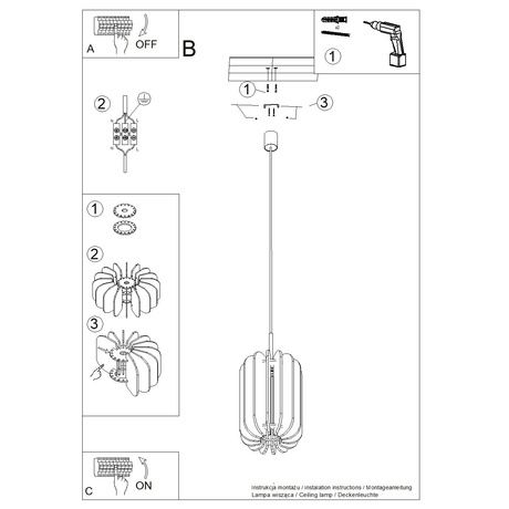Pendant lamp MULA 27 navy