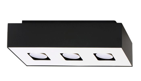 Ceiling lamp MONO 3 black + 3x LED Bulb GU-10 3000K Warm 7W 620lm
