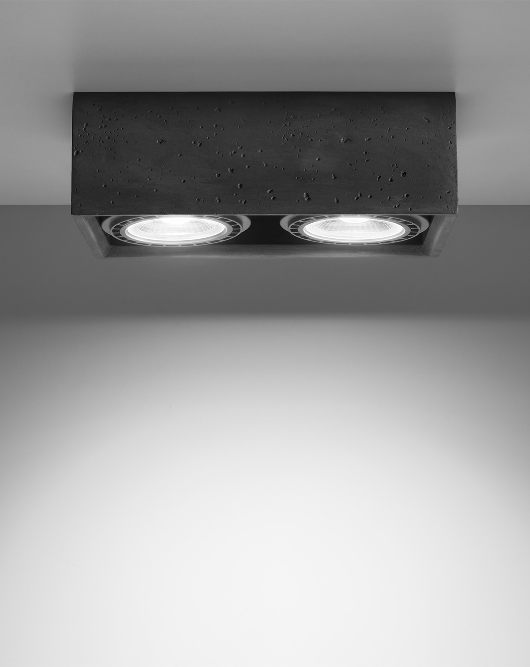 Ceiling lamp QUATRO 2 concrete + 2x LED Bulb GU10 AR111 3000K WARM 12W 800lm