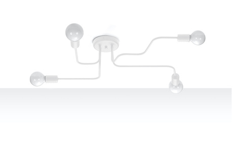 Chandelier HECTOR 4 White + 4x LED Bulb E27 4000K Cool White 7.5W 650lm