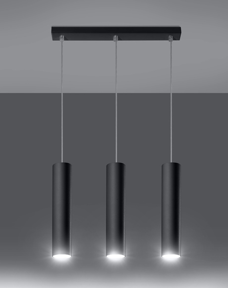 Hanging Lamp LAGOS 3 black + 3x LED Bulb GU-10 3000K Warm 7W 620lm