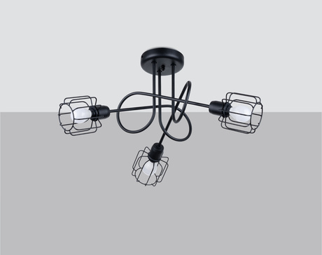 Chandelier BELUCI 3S black + 3x LED Bulb E14 4000K Cool White 7.5W 680lm