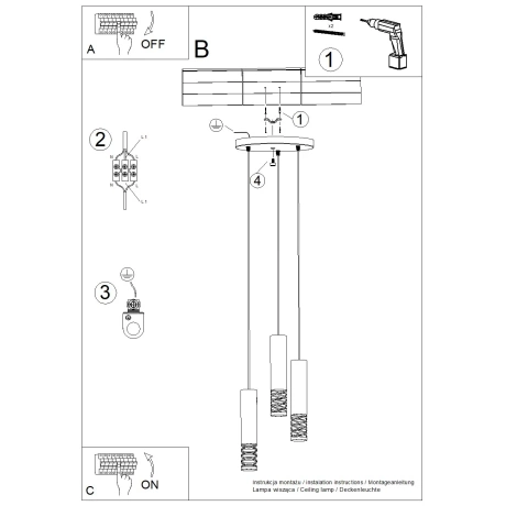 Pendant lamp LAMI 3P white