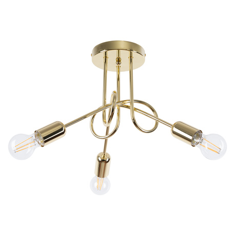 Chandelier SUPEŁ 3 glossy gold + 3X LED Bulb E27 3000K 7W 760lm