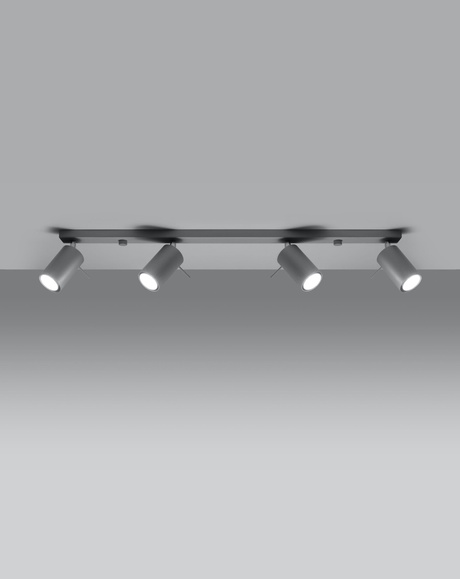 Ceiling lamp RING 4L Gray + 4x LED Bulb GU-10 4000K Cool White 7W 630lm