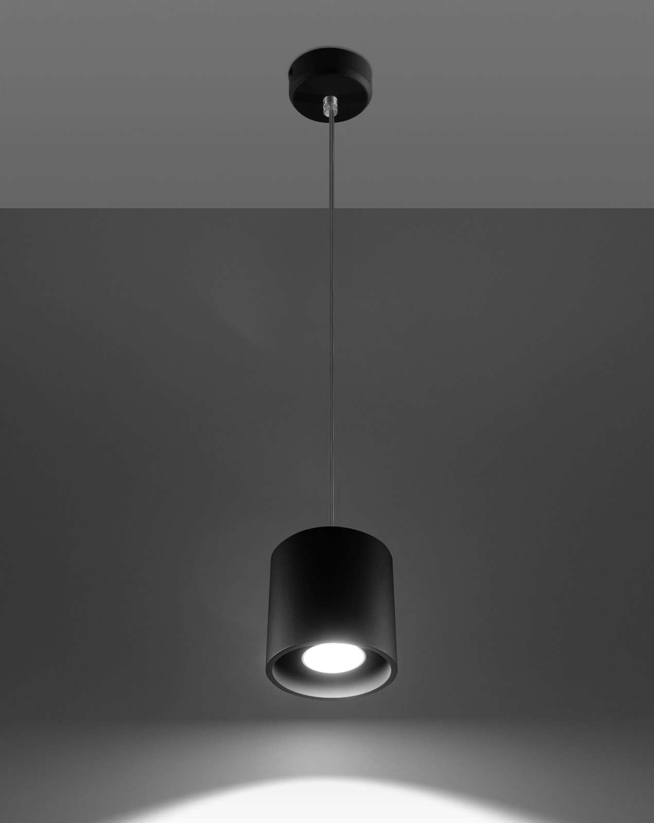 Ceiling pendant lamp ORBIS 1 black + 1x LED Bulb GU-10 3000K Warm 7W 620lm