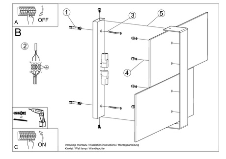 Wall lamp MASSIMO white + 2x LED Bulb G9 3000K Warm 4.5W 510lm