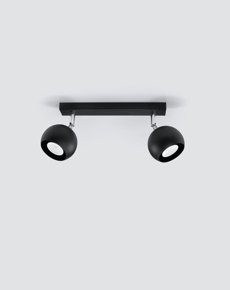 Ceiling light OCULARE 2 black + 2x LED Bulb GU-10 4000K Cool White 7W 630lm.