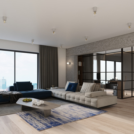 Desk lamp SALGADO concrete + 1x LED Bulb E27 4000K Cool White 7.5W 650lm