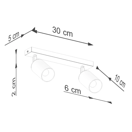 Ceiling lamp WINX 2 black/cooper