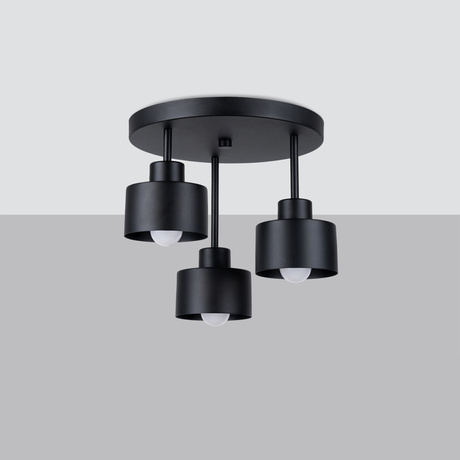 Ceiling lamp SAVAR 3 black + 3x LED Bulb E27 4000K Cool White 7.5W 690lm