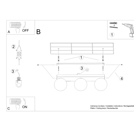 Ceiling lamp YOLI 3 white