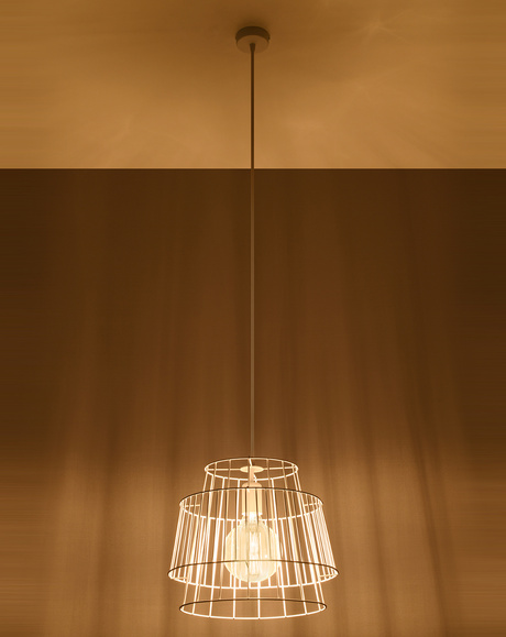 Ceiling pendant GATE white + 1x LED Bulb E27 3000K Warm 7.5W 620lm