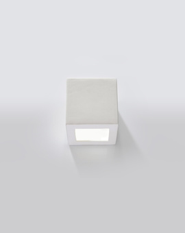 Wall lamp ceramic LEO white + 1x LED bulb E27 4000K Cool White 7.5W 650lm