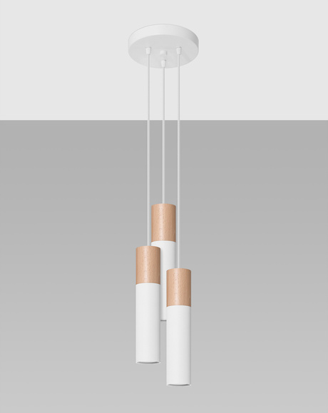 Hanging Lamp PABLO 3P white + 3x LED Bulb GU-10 4000K Cool White 7W 630lm