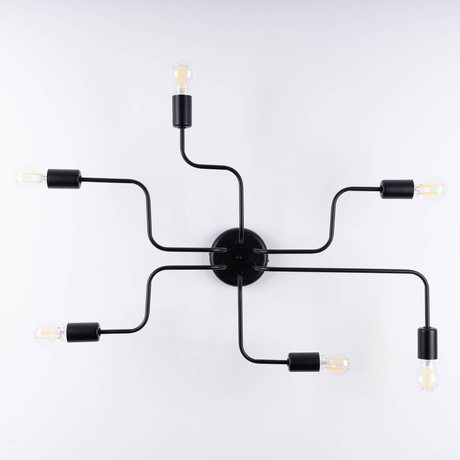 Chandelier VECTOR 6 black + 6X LED Bulb E27 3000K 7W 760lm